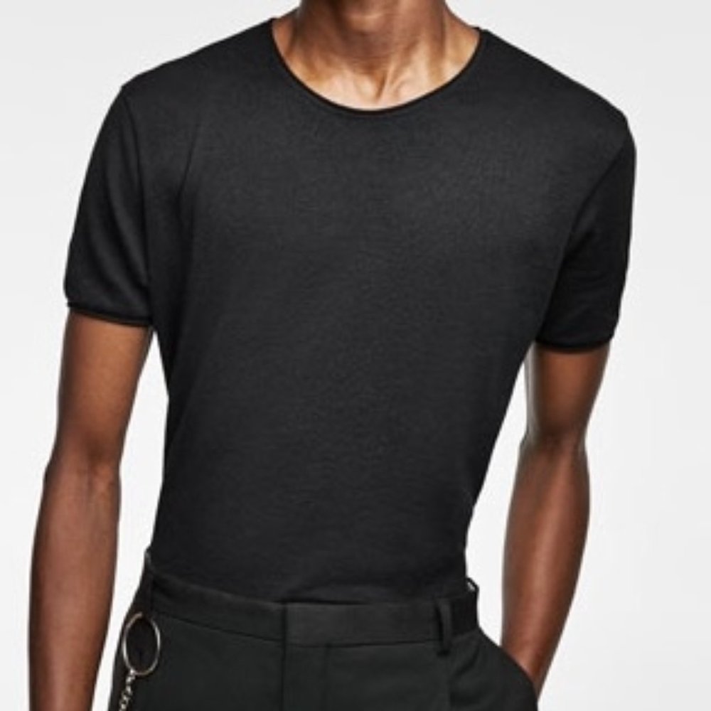 Zara Knit Short Sleeve Crew Shirt